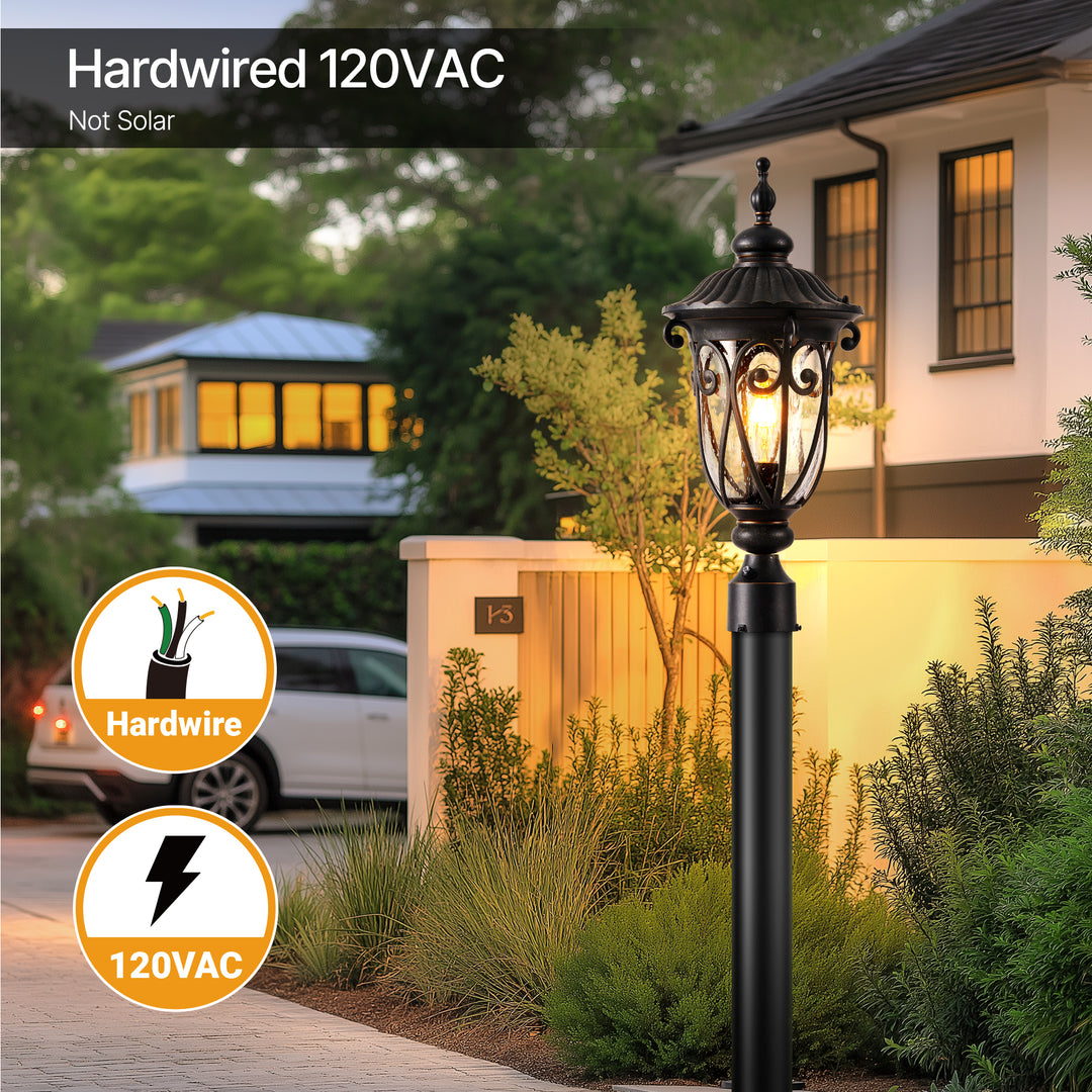 VIANIS Dusk to Dawn Outdoor Lamp Posts Light with Pier Mount Base