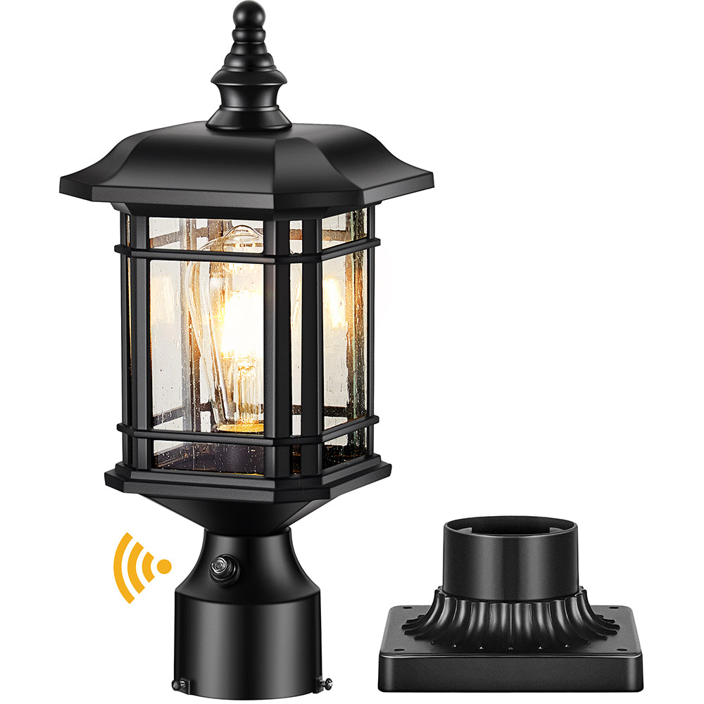 VIANIS Hardwired Outdoor Lamp Post Lantern with Pier Mount Base