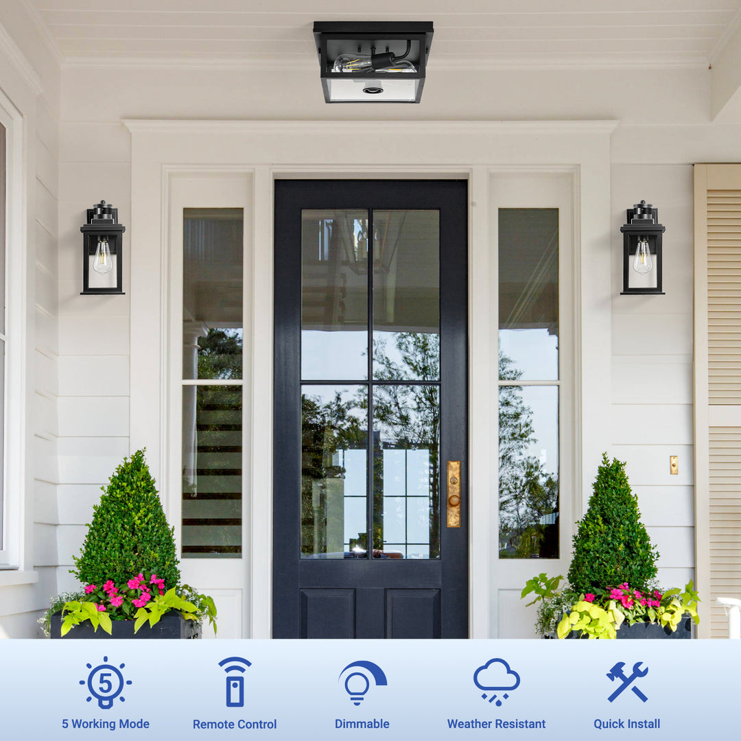 VIANIS Motion Sensor Outdoor Flush Mount Ceiling Lighting
