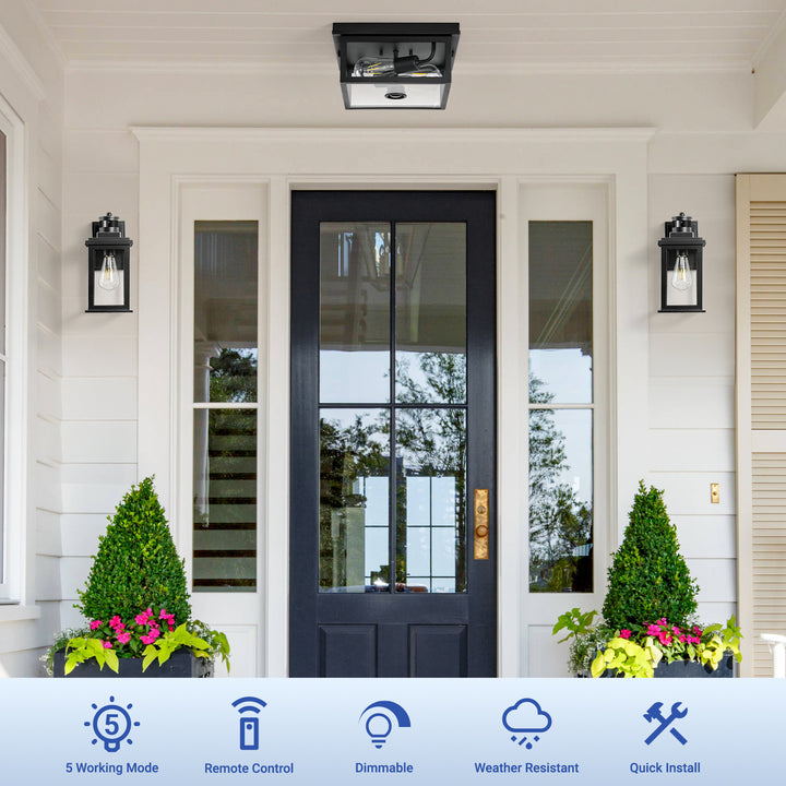 VIANIS Motion Sensor Outdoor Flush Mount Ceiling Lighting