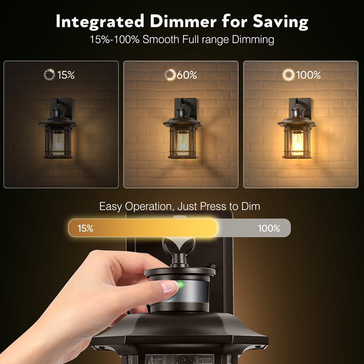 VIANIS Outdoor Wall Lantern With Motion Sensor and Dusk to Dawn