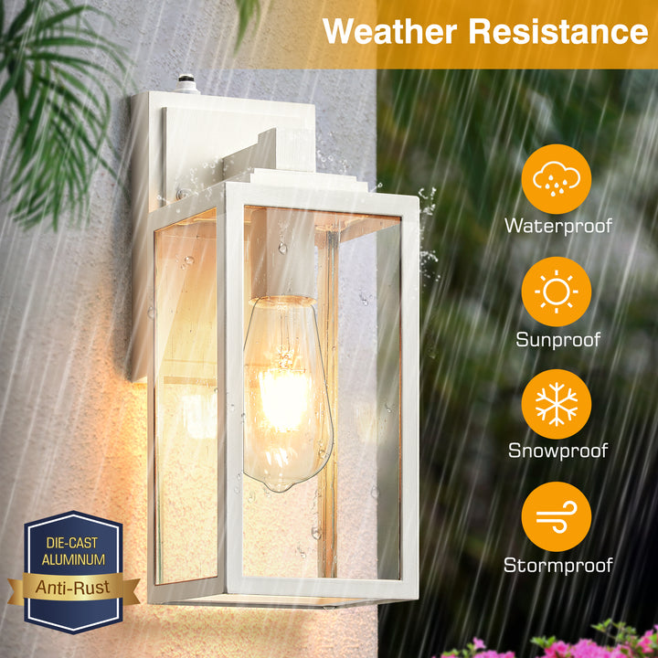 VIANIS Modern Black Dusk to Dawn Outdoor Wall Lantern