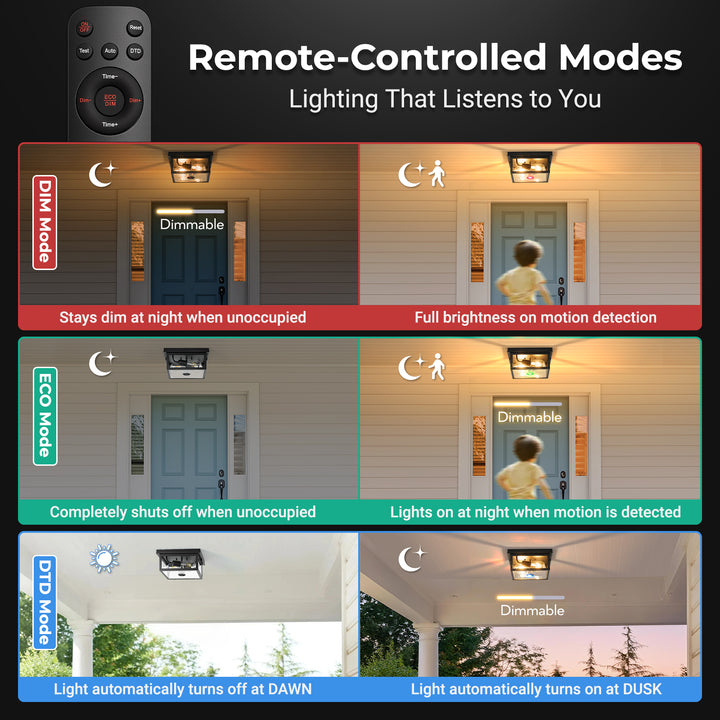 VIANIS Motion Sensor Outdoor Flush Mount Ceiling Lighting