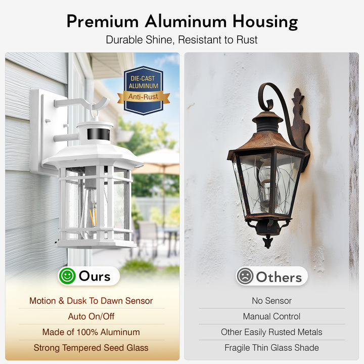 VIANIS Outdoor Wall Lantern With Motion Sensor and Dusk to Dawn