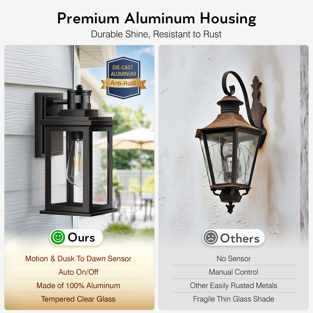 VIANIS Motion Sensor Outdoor Light Fixture for Garage, Porch, House