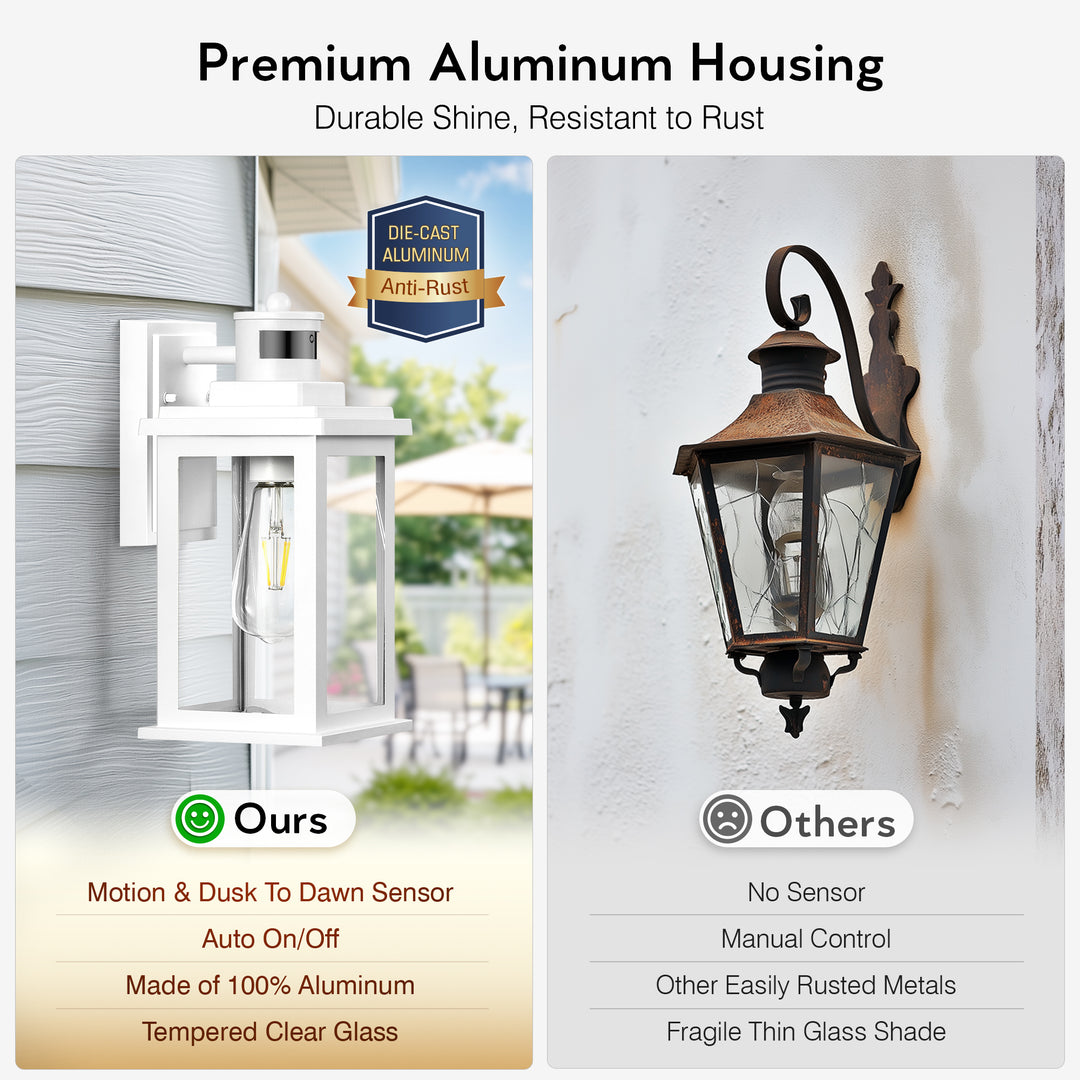 VIANIS Motion Sensor Outdoor Light Fixture for Garage, Porch, House