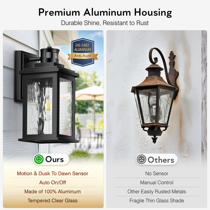 VIANIS Motion Sensor Outdoor Wall Light with Dusk-to-Dawn Sensor