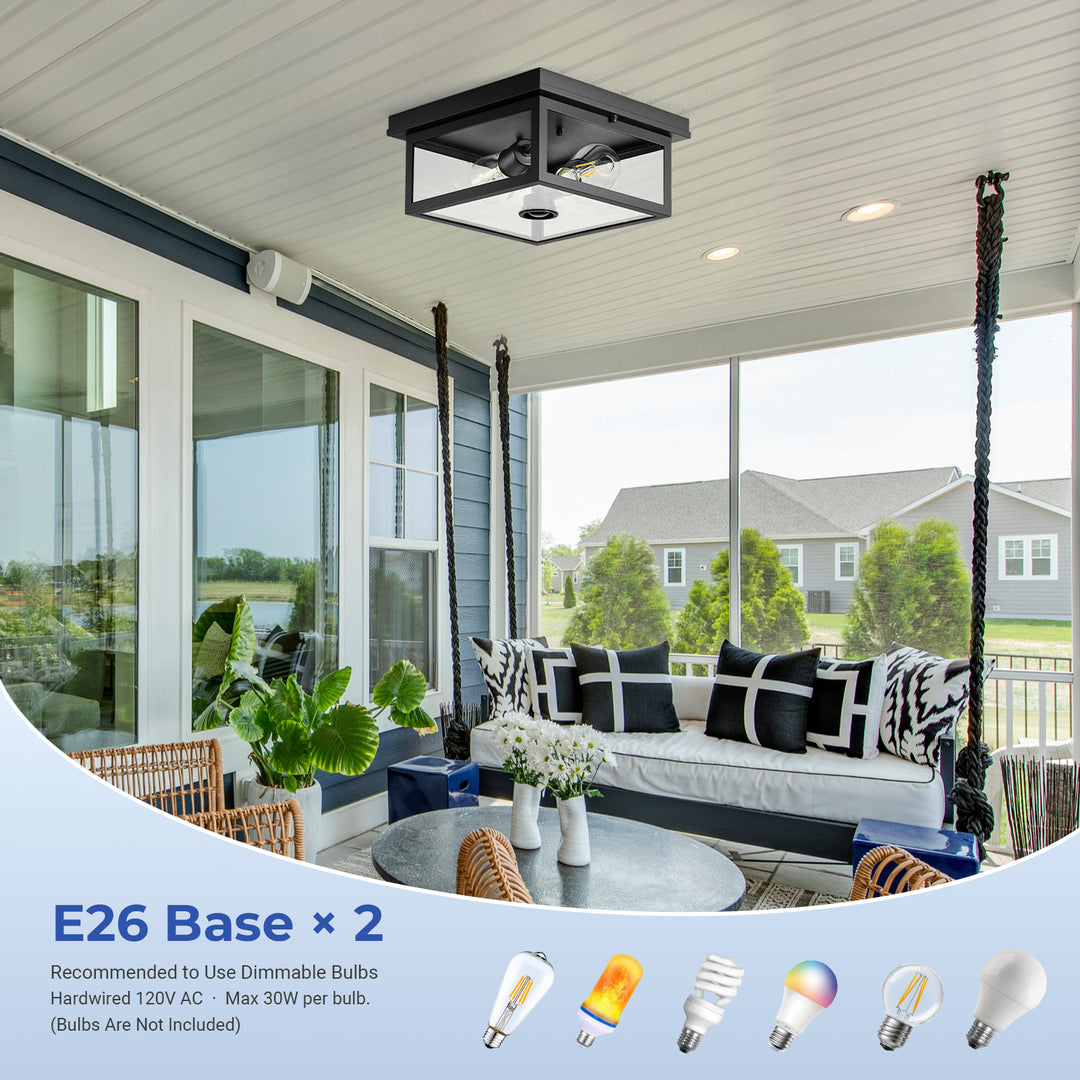 VIANIS Motion Sensor Outdoor Flush Mount Ceiling Lighting