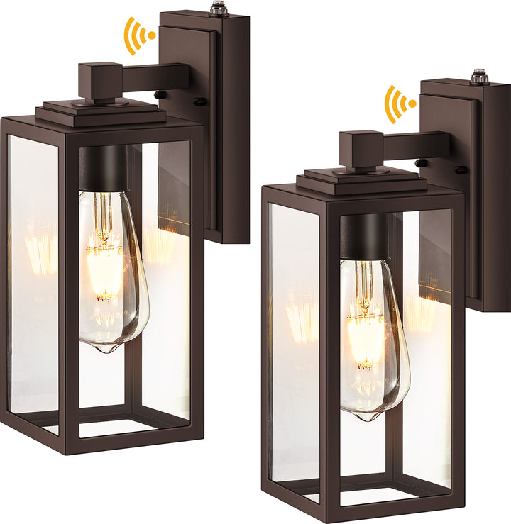 VIANIS Modern Black Dusk to Dawn Outdoor Wall Lantern