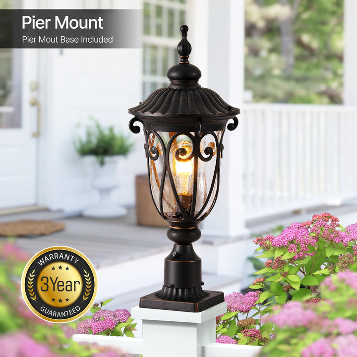VIANIS Dusk to Dawn Outdoor Lamp Posts Light with Pier Mount Base