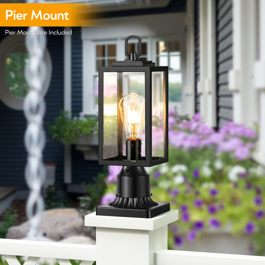 VIANIS Hardwired Outdoor Lamp Post Light Hardwired with Dusk to Dawn for Garden, Yard