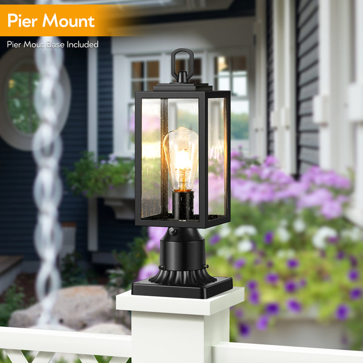 VIANIS Hardwired Outdoor Lamp Post Light Hardwired with Dusk to Dawn for Garden, Yard