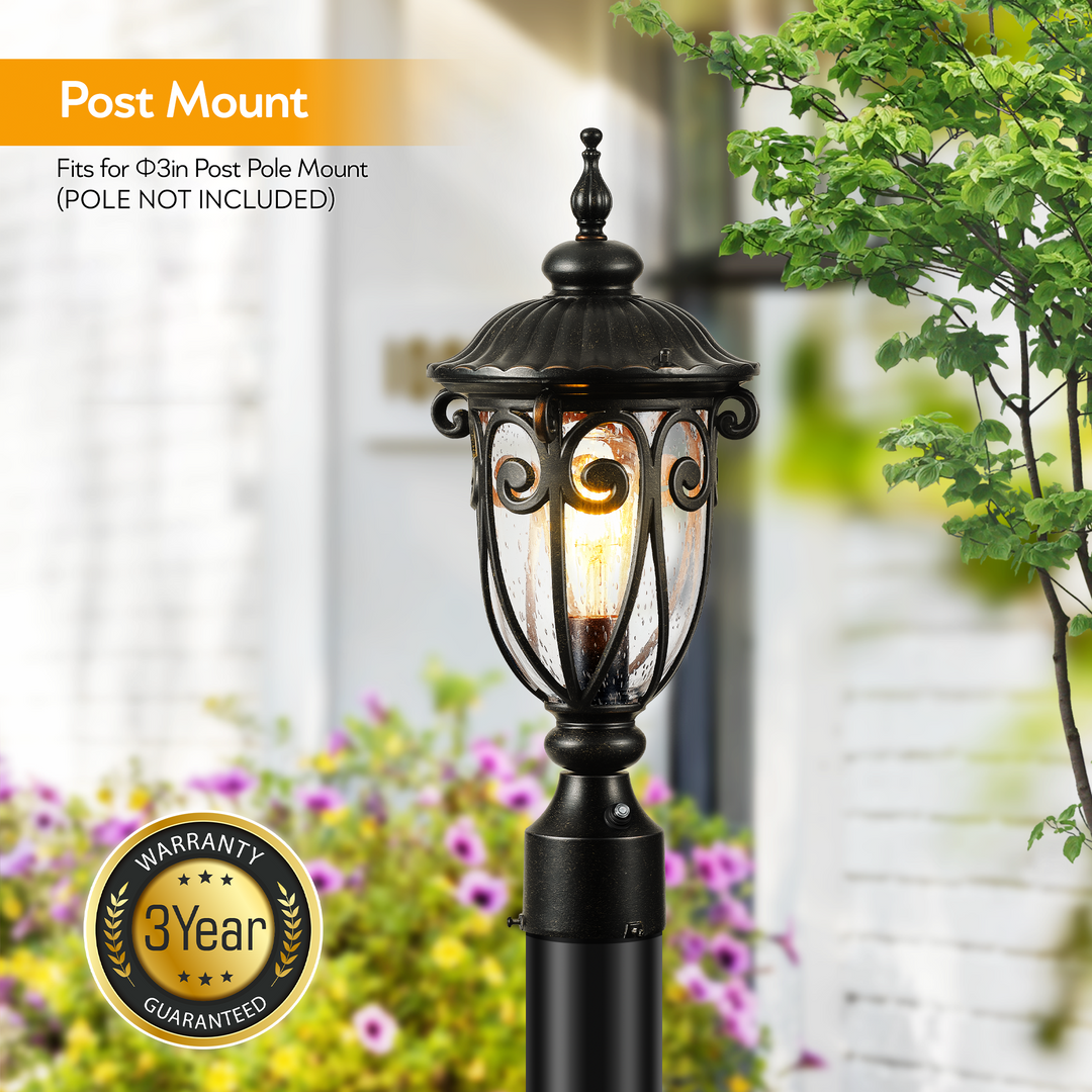 VIANIS Dusk to Dawn Outdoor Lamp Posts Light with Pier Mount Base