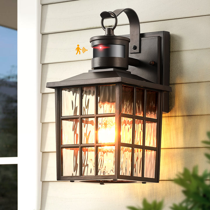 VIANIS Motion Sensor LED Outdoor Wall Lantern with Dusk-to-Dawn