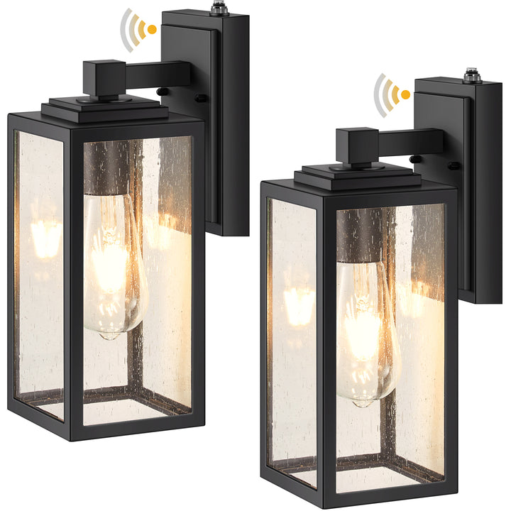 VIANIS Modern Black Dusk to Dawn Outdoor Wall Lantern