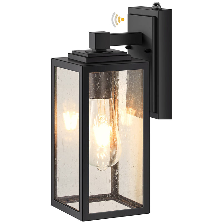 VIANIS Modern Black Dusk to Dawn Outdoor Wall Lantern