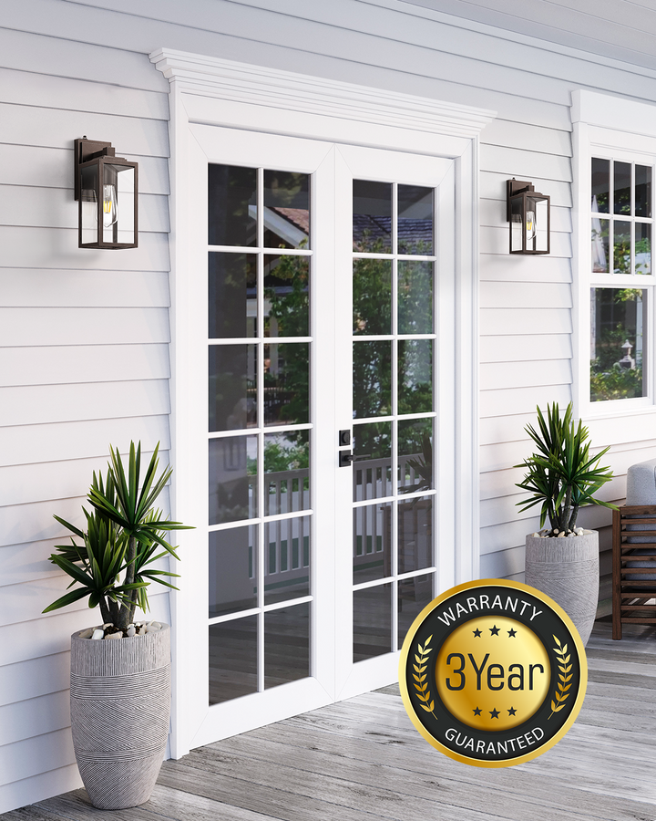 VIANIS Modern Black Dusk to Dawn Outdoor Wall Lantern