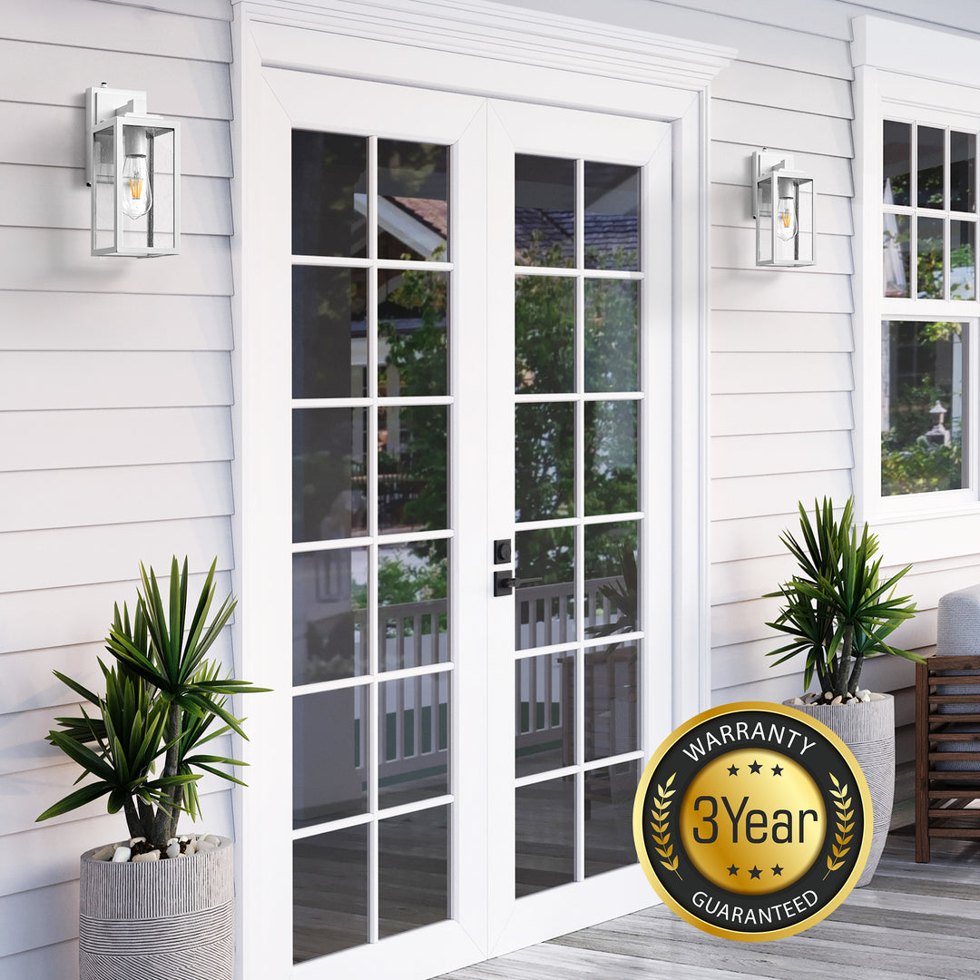 VIANIS Modern Black Dusk to Dawn Outdoor Wall Lantern