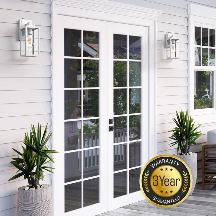 VIANIS Modern Black Dusk to Dawn Outdoor Wall Lantern