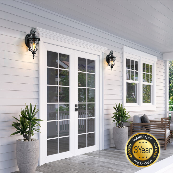 VIANIS Porch Lights Outdoor Dusk to Dawn,  Waterproof Outdoor Light Fixture with Seed Glass