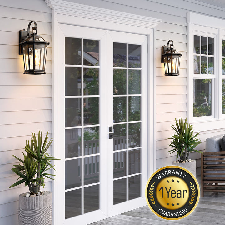 VIANIS Black Aluminum Dusk to Dawn Outdoor Coach Light