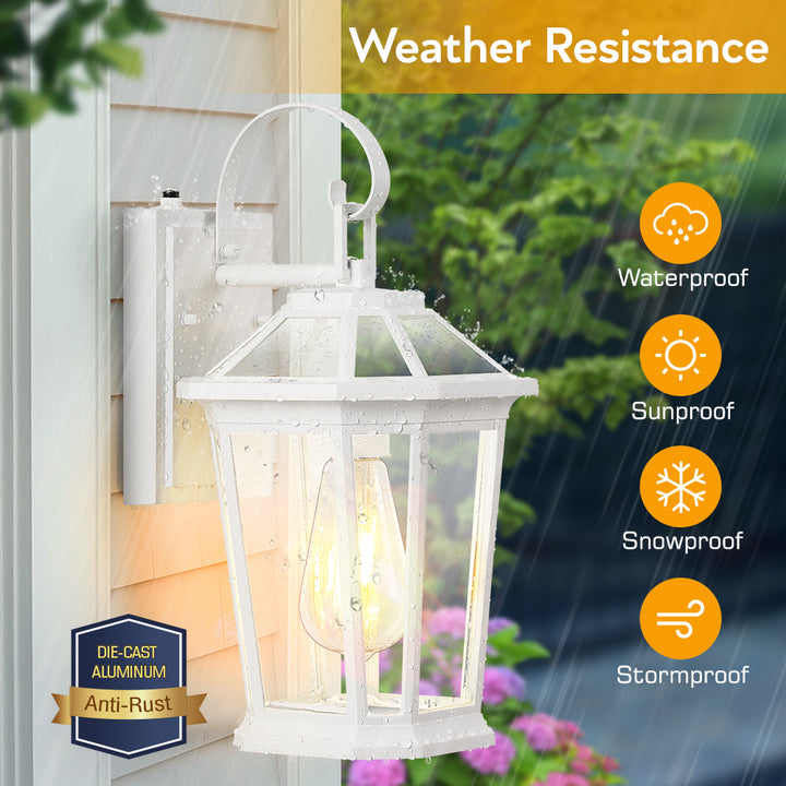 VIANIS Black Aluminum Dusk to Dawn Outdoor Coach Light