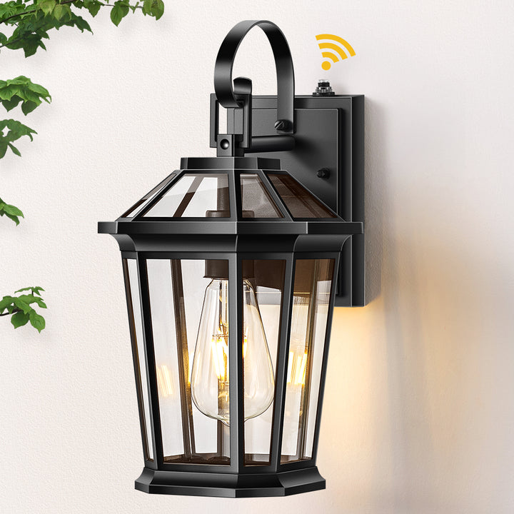 VIANIS Black Aluminum Dusk to Dawn Outdoor Coach Light