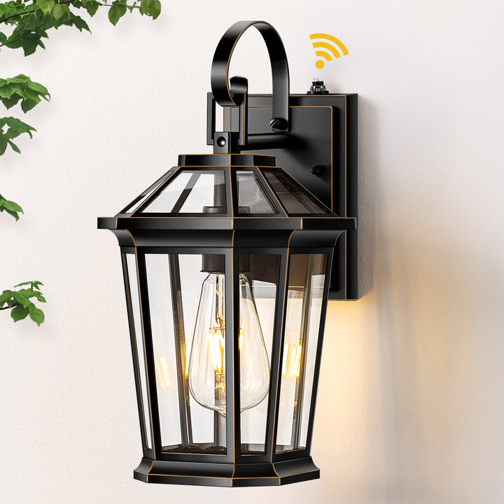 VIANIS Black Aluminum Dusk to Dawn Outdoor Coach Light