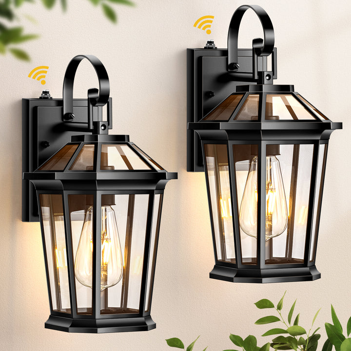 VIANIS Black Aluminum Dusk to Dawn Outdoor Coach Light