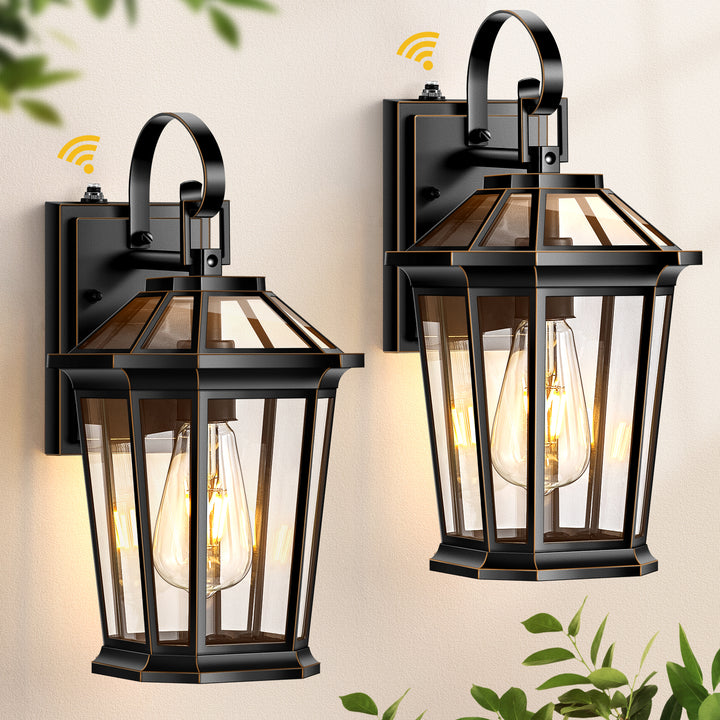 VIANIS Black Aluminum Dusk to Dawn Outdoor Coach Light