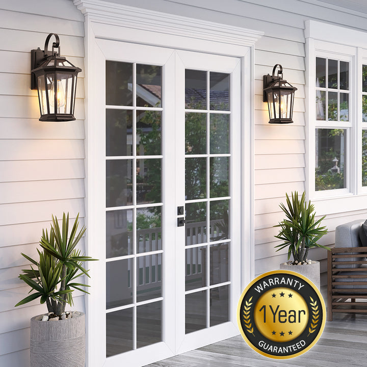 VIANIS Black Aluminum Dusk to Dawn Outdoor Coach Light