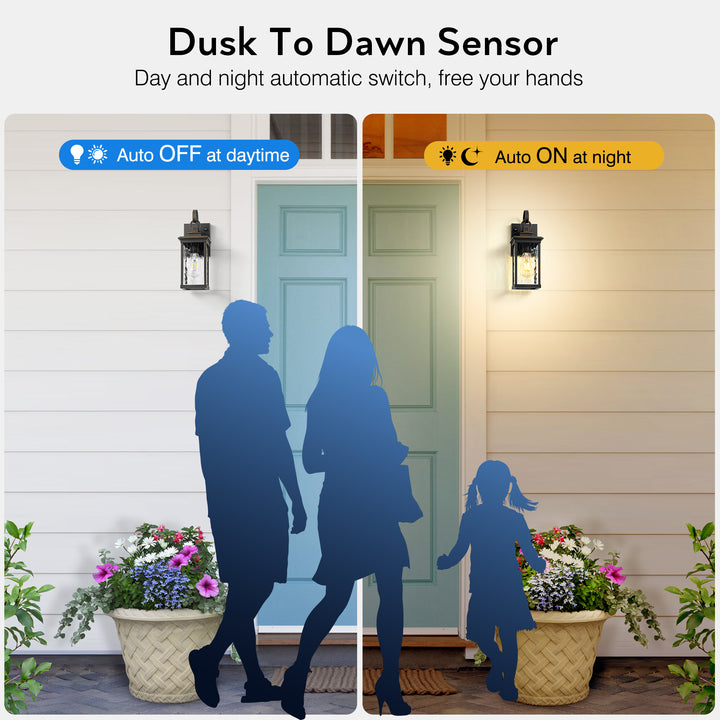 VIANIS Dusk to Dawn Outdoor Wall Lantern, Exterior Light Fixtures for Garage