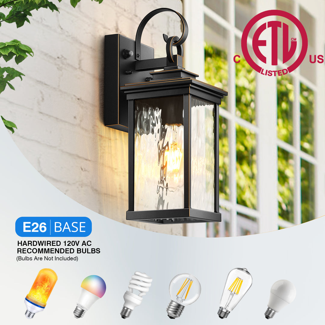 VIANIS Dusk to Dawn Outdoor Wall Lantern, Exterior Light Fixtures for Garage