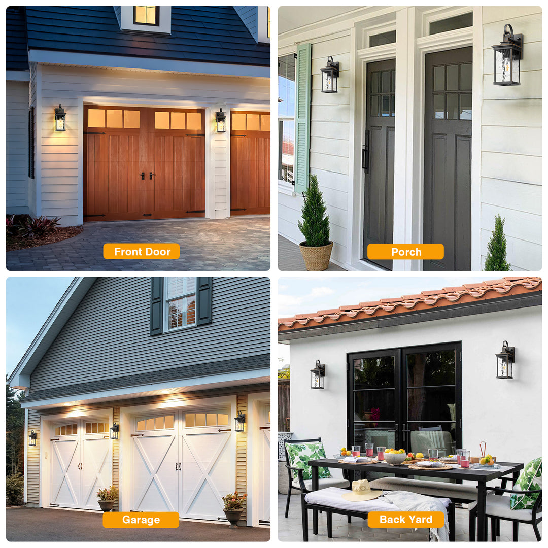 VIANIS Dusk to Dawn Outdoor Wall Lantern, Exterior Light Fixtures for Garage