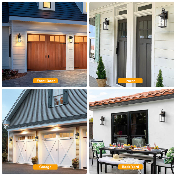 VIANIS Dusk to Dawn Outdoor Wall Lantern, Exterior Light Fixtures for Garage
