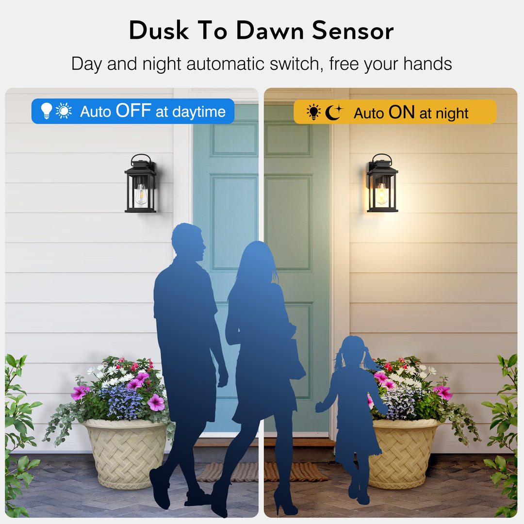 VIANIS Dusk to Dawn Sensor Outdoor Wall Light for House