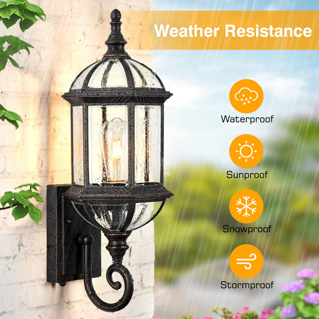 VIANIS Large Dusk to Dawn Outdoor Lighting, Oil Rubbed Bronze Outdoor Wall Lights