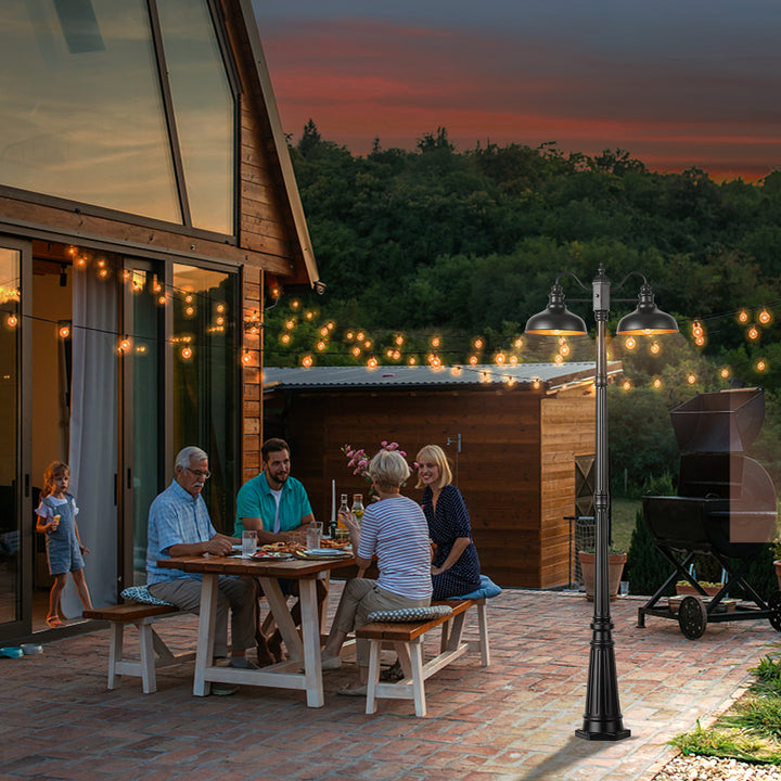 VIANIS Dusk to Dawn Outdoor Post Light with Outlet 2-Head