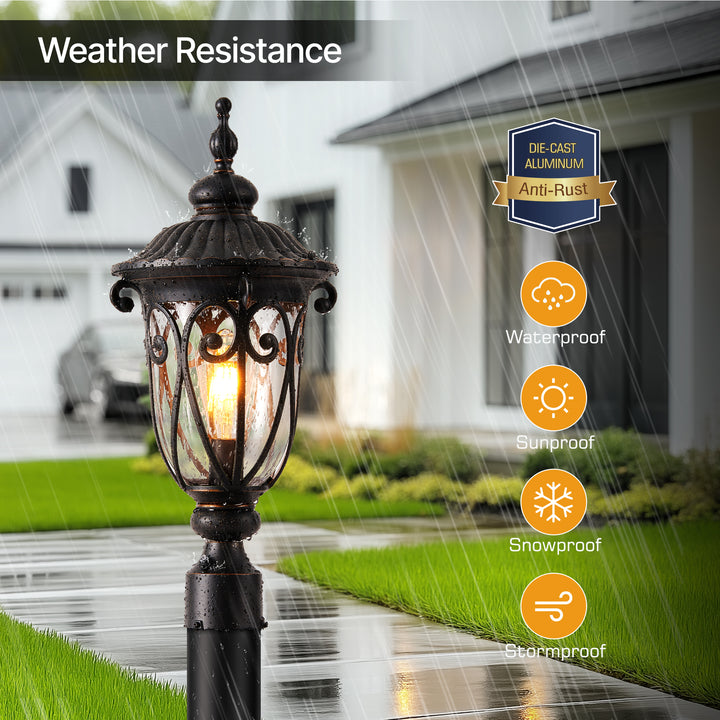 VIANIS Dusk to Dawn Outdoor Lamp Posts Light with Pier Mount Base