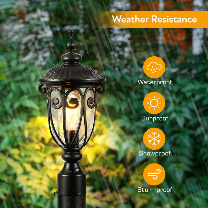 VIANIS Dusk to Dawn Outdoor Lamp Posts Light with Pier Mount Base