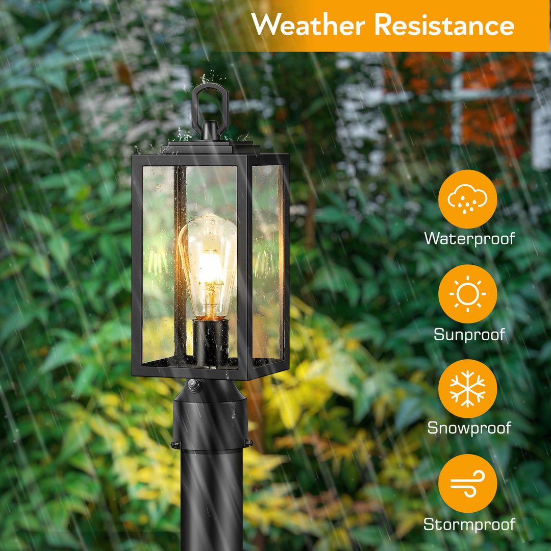 VIANIS Hardwired Outdoor Lamp Post Light Hardwired with Dusk to Dawn for Garden, Yard