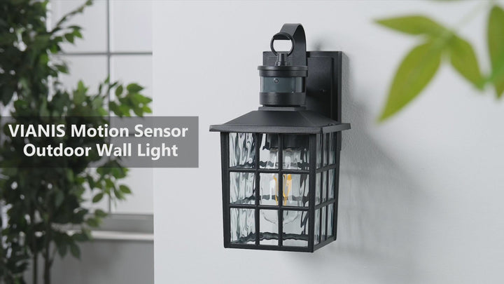 VIANIS Motion Sensor LED Outdoor Wall Lantern with Dusk-to-Dawn