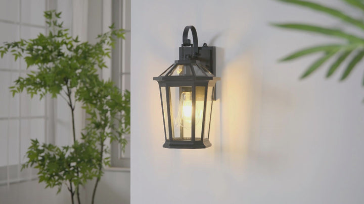 VIANIS Black Aluminum Dusk to Dawn Outdoor Coach Light